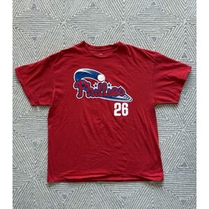 Philadelphia Phillies Chase Utley Jersey T-Shirt‎ - Red - XL
